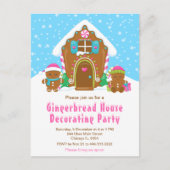 Gingerbrood Decorting Party Bright Blue en Roze Briefkaart (Voorkant)