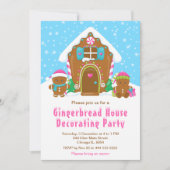 Gingerbrood Decorting Party Bright Blue en Roze Kaart (Voorkant)