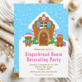 Gingerbrood Decorting Party Bright Blue en Roze Kaart