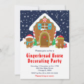 Gingerbrood Decorting Party Navy Blue en Red Kaart (Voorkant)