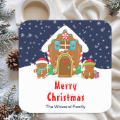 Gingerbrood Decorting Party Navy Blue en Red Kartonnen Onderzetters