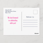 Gingerbrood Decorting Party Navy Blue en Roze Briefkaart (Achterkant)