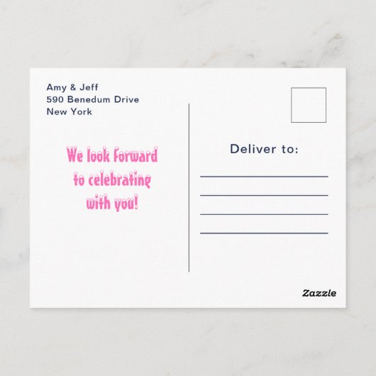 Gingerbrood Decorting Party Navy Blue en Roze Briefkaart (Achterkant)
