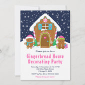 Gingerbrood Decorting Party Navy Blue en Roze Kaart (Voorkant)