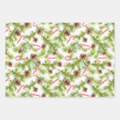 Gingerbrood en Candy Cane Stripe 3-coördinaten Inpakpapier Vel (Voorkant 3)