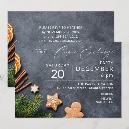 Gingerbrood en Oranje Koekjeswisselaar Kaart (Voorkant / Achterkant)