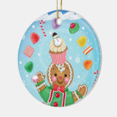 Gingerbrood en Snoep sierbloem Keramisch Ornament (Links)