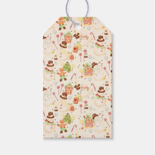 Gingerbrood en Snowman Cadeaulabel (Voorkant)