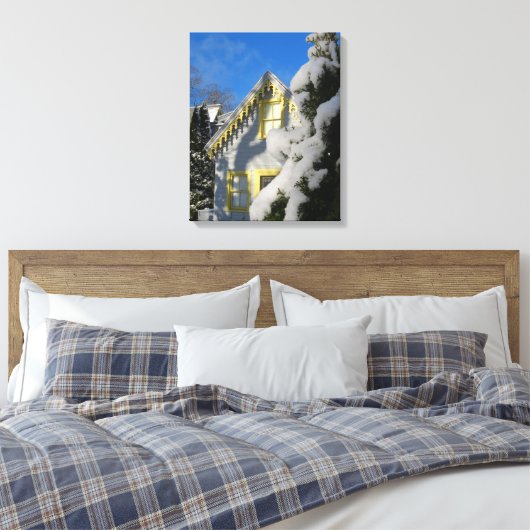 Gingerbrood en Wintersneeuw - Wijntuin van Martha Canvas Afdruk (Insitu (Slaapkamer))