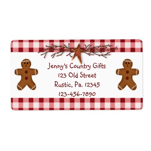Gingerbrood Etiket voor mannen (Voorkant)