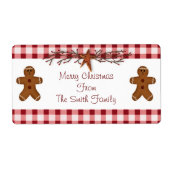 Gingerbrood Etiket voor mannen (Voorkant)