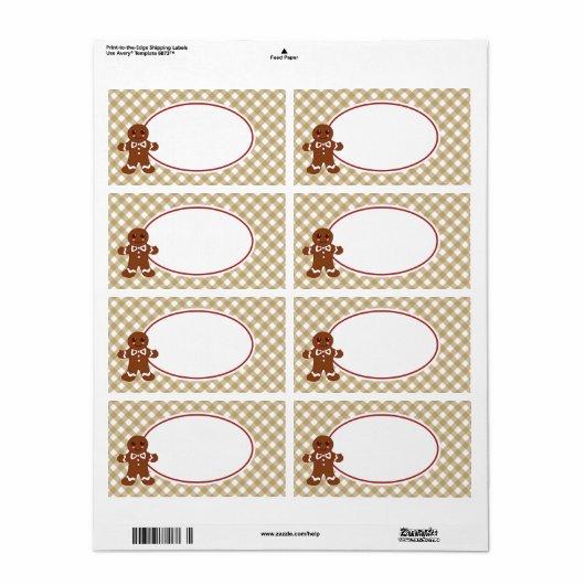 Gingerbrood-etiketten Etiket (Full Sheet)