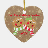 Gingerbrood Face First Kerstmis Together Ornament (Voorkant)