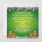 Gingerbrood Familie & kerstlichten Uitnodiging (Achterkant)