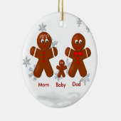 Gingerbrood Familie van drie kerstsieraden Keramisch Ornament (Rechts)