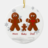 Gingerbrood Familie van drie kerstsieraden Keramisch Ornament (Voorkant)