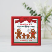 Gingerbrood Familie van Vier Kerstfeestdagen Kaart (Staand voorkant)