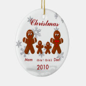Gingerbrood Familie van Vier kerstversiering Keramisch Ornament (Rechts)