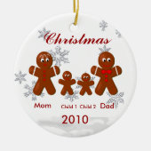 Gingerbrood Familie van Vier kerstversiering Keramisch Ornament (Voorkant)
