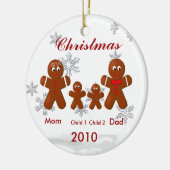 Gingerbrood Familie van Vier kerstversiering Keramisch Ornament (Links)