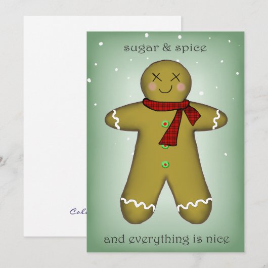 Gingerbrood Feestdagenkaart (Voorkant / Achterkant)