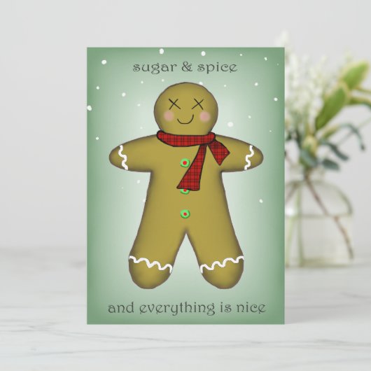 Gingerbrood Feestdagenkaart (Staand voorkant)