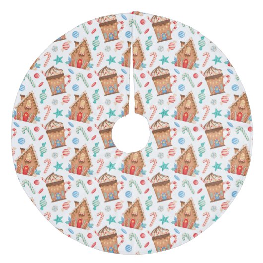 Gingerbrood Fleece Kerstboom Rok (Voorkant)