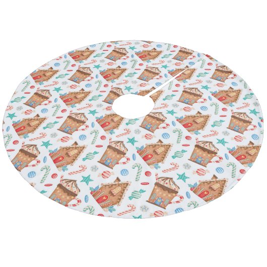 Gingerbrood Fleece Kerstboom Rok (Gekanteld)