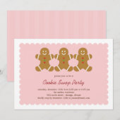 Gingerbrood Friends Cookie Swap of Holiday Party Kaart (Voorkant / Achterkant)