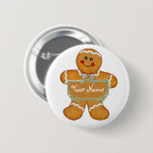 Gingerbrood Fun Ronde Button 5,7 Cm (Voorkant /achterkant)
