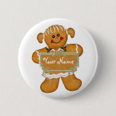 Gingerbrood Fun Ronde Button 5,7 Cm (Voorkant)