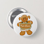 Gingerbrood Fun Ronde Button 5,7 Cm (Voorkant /achterkant)