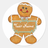 Gingerbrood Fun Ronde Sticker (Voorkant)
