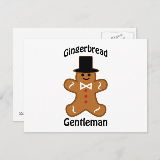 Gingerbrood Gentleman Briefkaart (Voorkant / Achterkant)