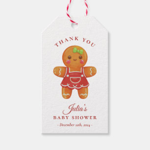 Gingerbrood Girl Baby shower Favor Tag Cadeaulabel