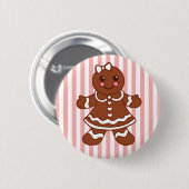 Gingerbrood Girl-Button Ronde Button 5,7 Cm (Voorkant /achterkant)