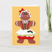 Gingerbrood Girl Feestdagen Kaart (Voorkant)