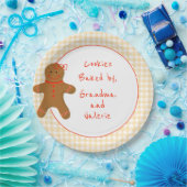 Gingerbrood Girl Gingham Gingham Gecontroleerde Ho Papieren Bordje (Feest)