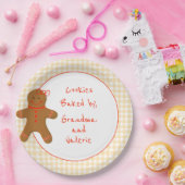 Gingerbrood Girl Gingham Gingham Gecontroleerde Ho Papieren Bordje (Feest)