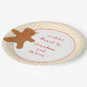 Gingerbrood Girl Gingham Gingham Gecontroleerde Ho Papieren Bordje (Gekanteld)