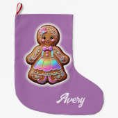 Gingerbrood Girl Grote Kerstsok (Voorkant)