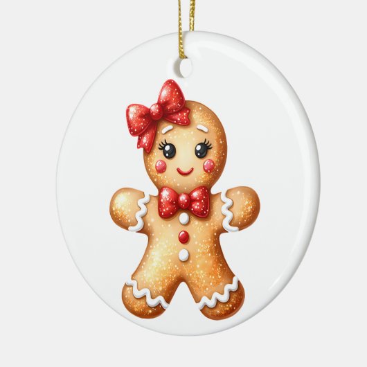 Gingerbrood Girl Keramisch Ornament (Links)