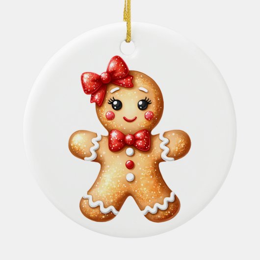 Gingerbrood Girl Keramisch Ornament (Achterkant)