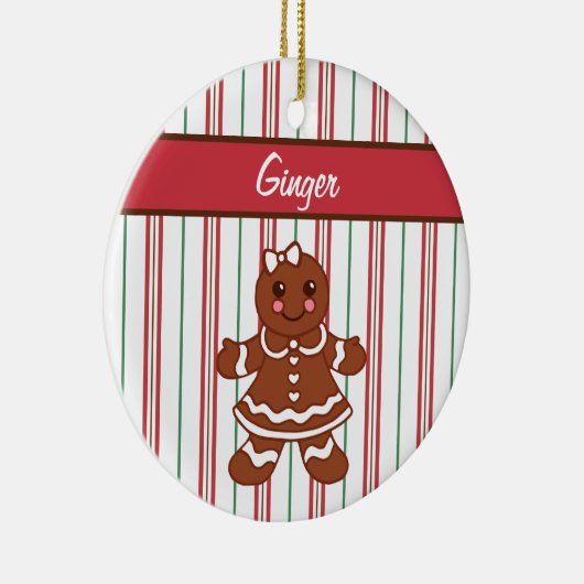 Gingerbrood Girl-Ornament Keramisch Ornament (Rechts)