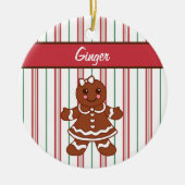 Gingerbrood Girl-Ornament Keramisch Ornament (Voorkant)