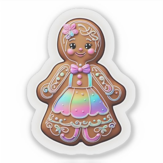 Gingerbrood Girl Sticker (Voorkant)