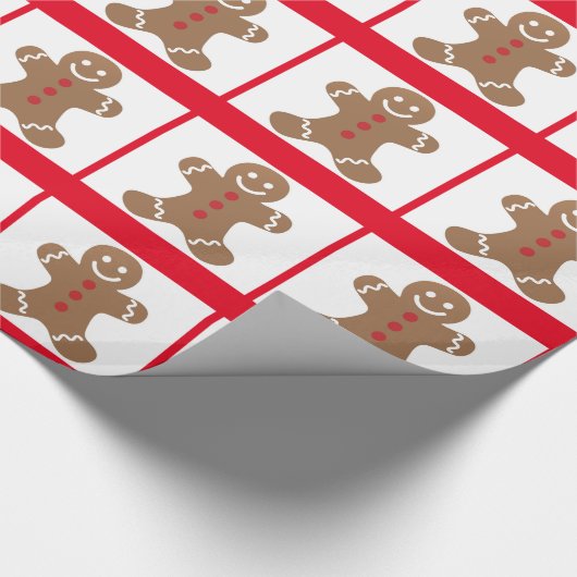 Gingerbrood glimlachen cadeaupapier (Hoek)