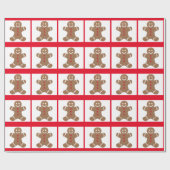 Gingerbrood glimlachen cadeaupapier (Vlak)