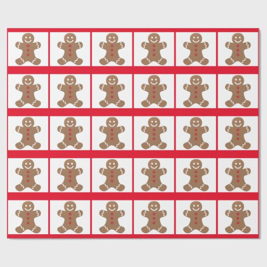 Gingerbrood glimlachen cadeaupapier (Vlak)