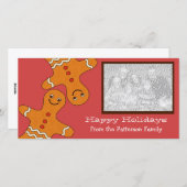 Gingerbrood glimlachen Kerstfotokaart voor mannen Feestdagenkaart (Voorkant / Achterkant)
